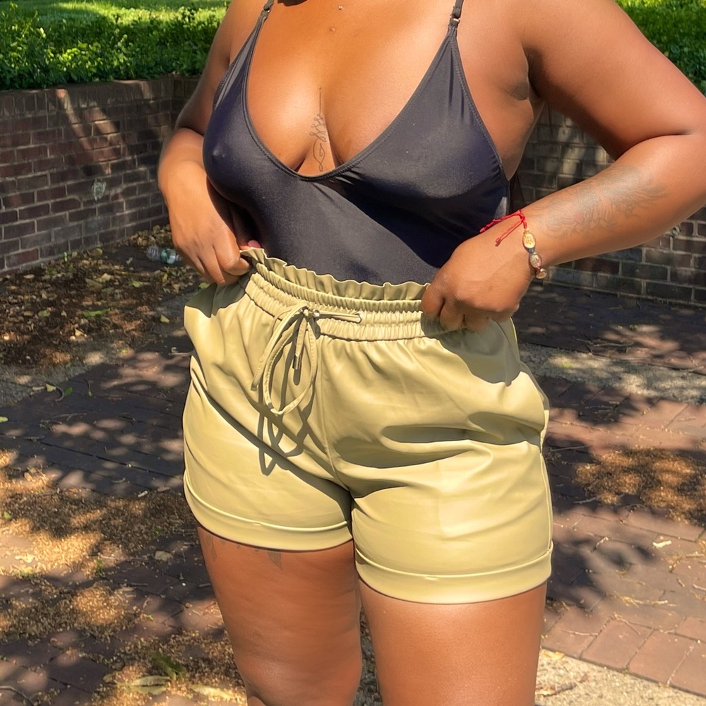 High Waist Paper Bag Shorts